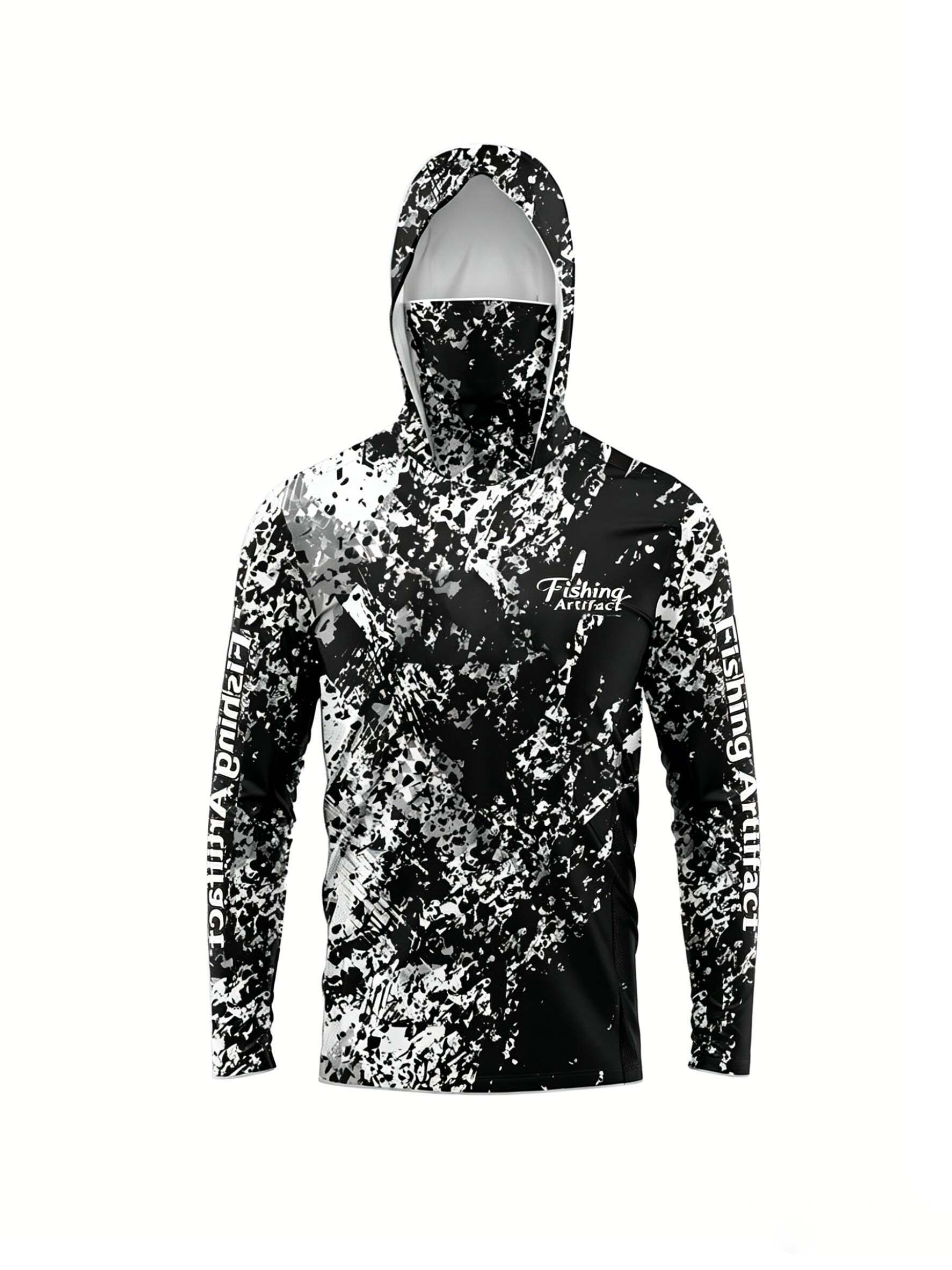 Sports Mask Breathable - 남성용 여름 3D 프린트 낚시 후드티(페이스