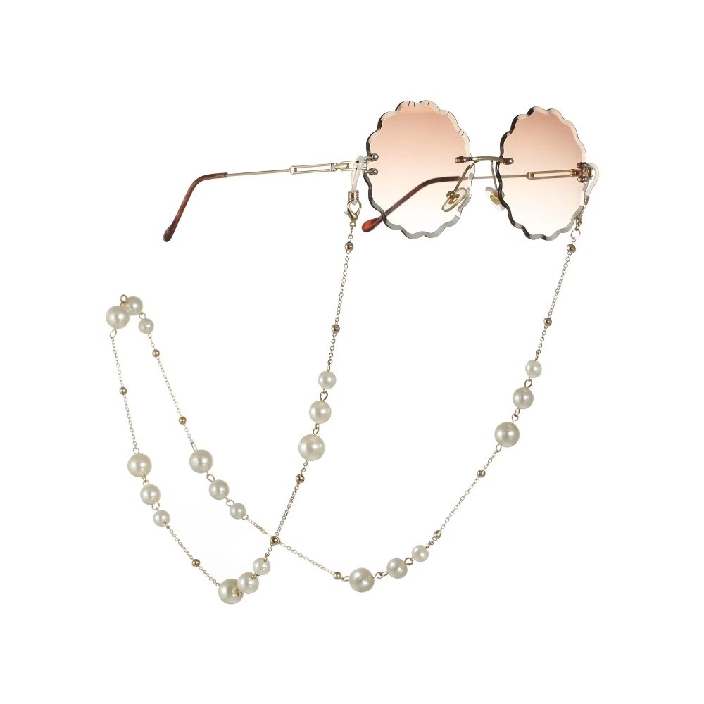 Mask Lanyard Adjustable - 트렌디한 진주 비즈 선글라스 체인 걸이줄