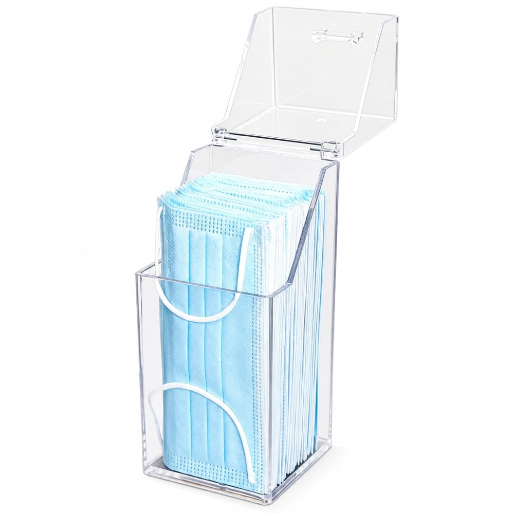 뚜껑이 있는 페이스 마스크 디스펜서, 수직형 방진 아크 - Face Mask Storage Box 리뷰 및 가격
